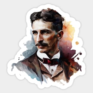 NIKOLA TESLA WATER COLOR PORTRAIT Sticker